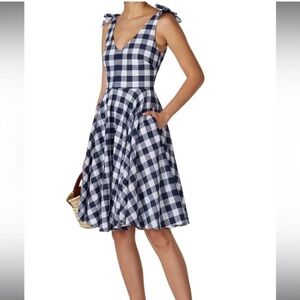 Slate & Willow 16 Navy & White Gingham Party Dress